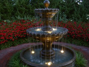 Outdoor Fountains with Lights