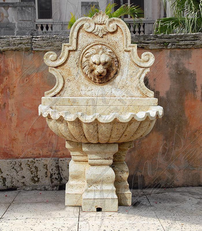 Solar Lion Head Wall Fountain